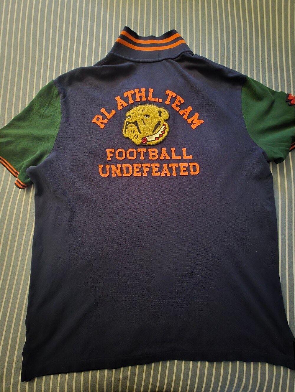 Polo by Ralph Lauren Navy & Green Varsity Patch Polo Shirt - Picture 2 of 7
